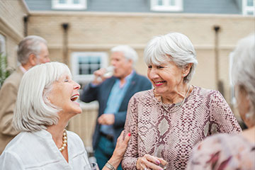 Residents laughing together 