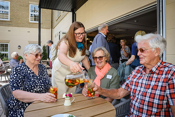 Residents enjoying a Pimms in the garden