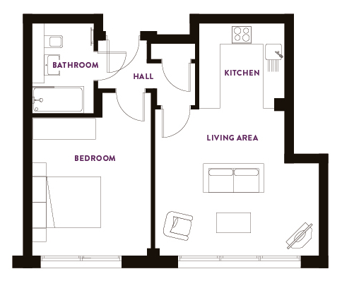 Central Poole 1-Bed Retirement Home | Platinum Skies