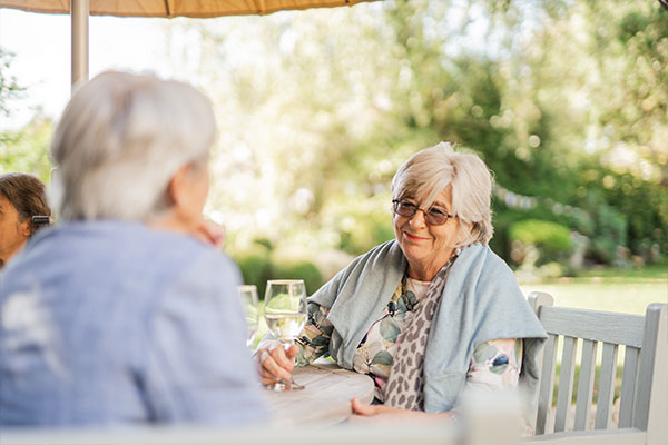 Ladies enjoying a drink in the sun