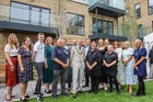 Platinum Skies team members together with the mayor 
