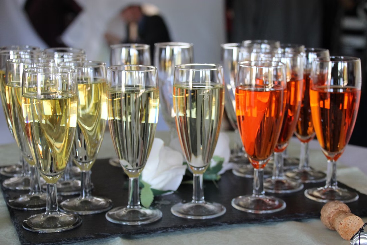 glasses of champagne