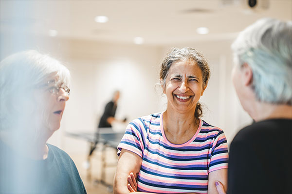 Residents laughing together