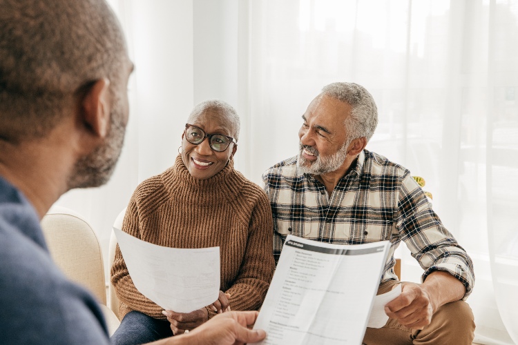 Senior couple in a meeting with an advisor